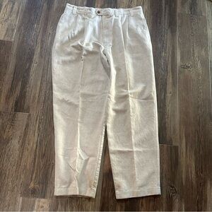 Dockers khakis linen cotton blend men's pants pleated front cuff hem w38 L32